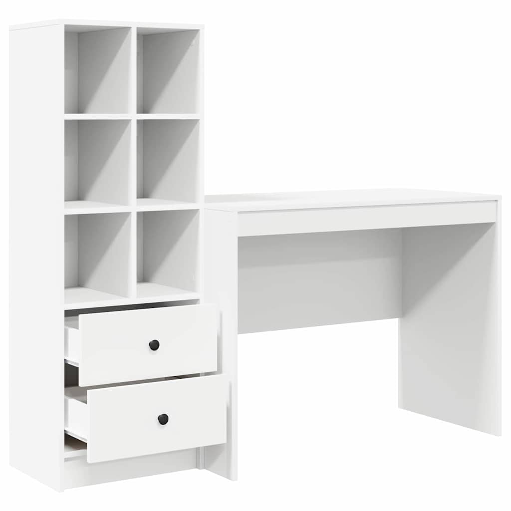 Desk with Drawer 2 pcs White