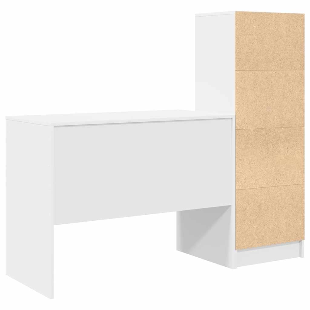 Desk with Drawer 2 pcs White
