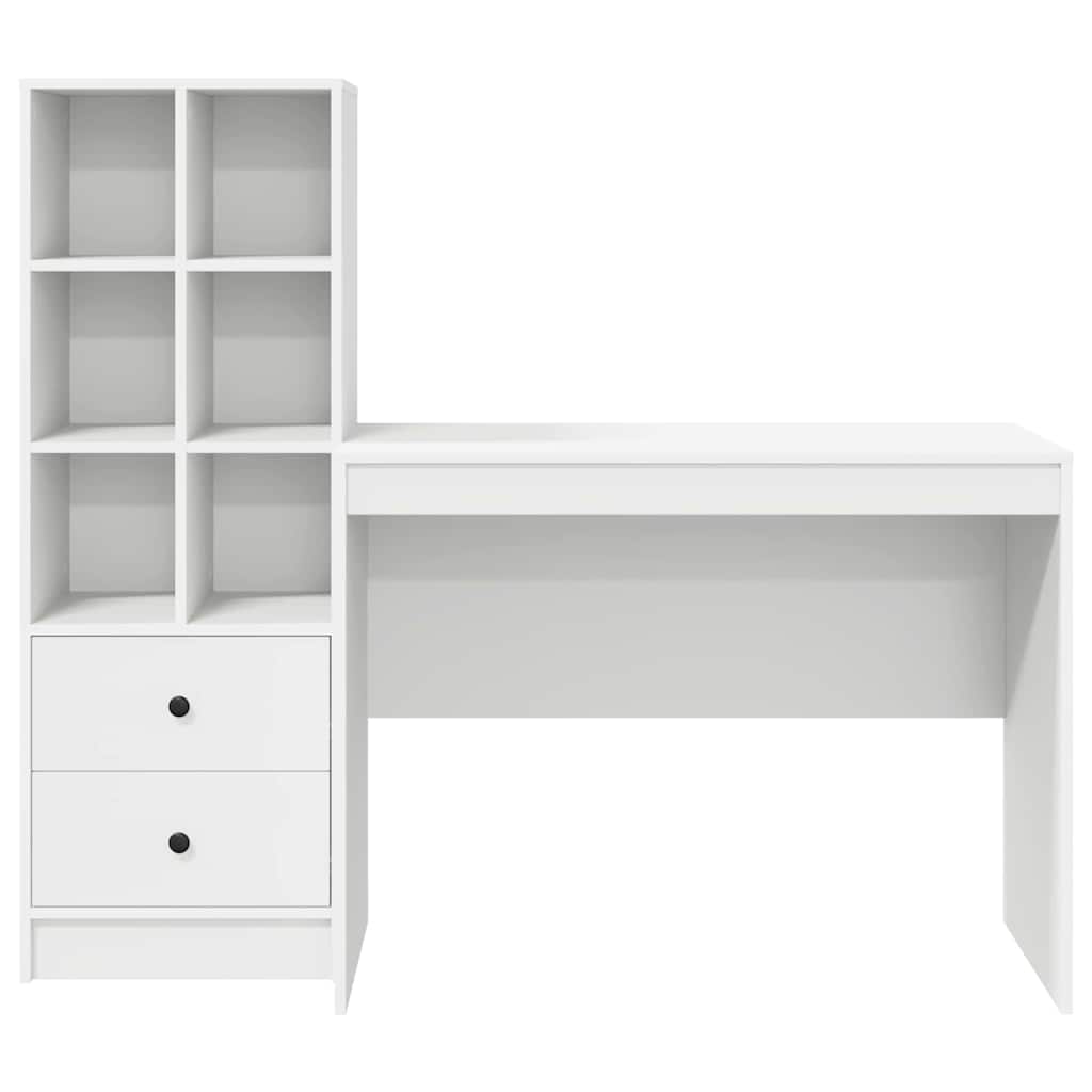 Desk with Drawer 2 pcs White