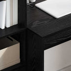 Desk with Drawer 2 pcs Black Oak