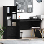 Desk with Drawer 2 pcs Black Oak