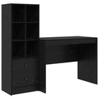 Desk with Drawer 2 pcs Black Oak