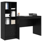 Desk with Drawer 2 pcs Black Oak