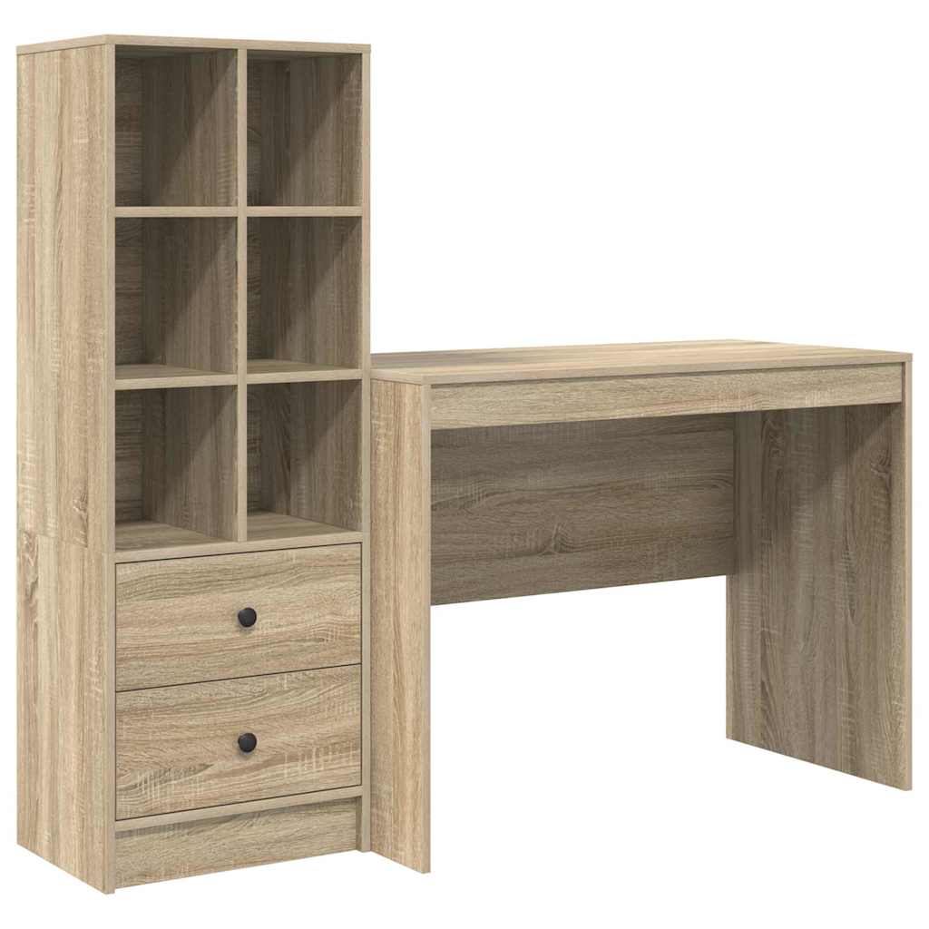 Desk with Drawer 2 pcs Sonoma Oak