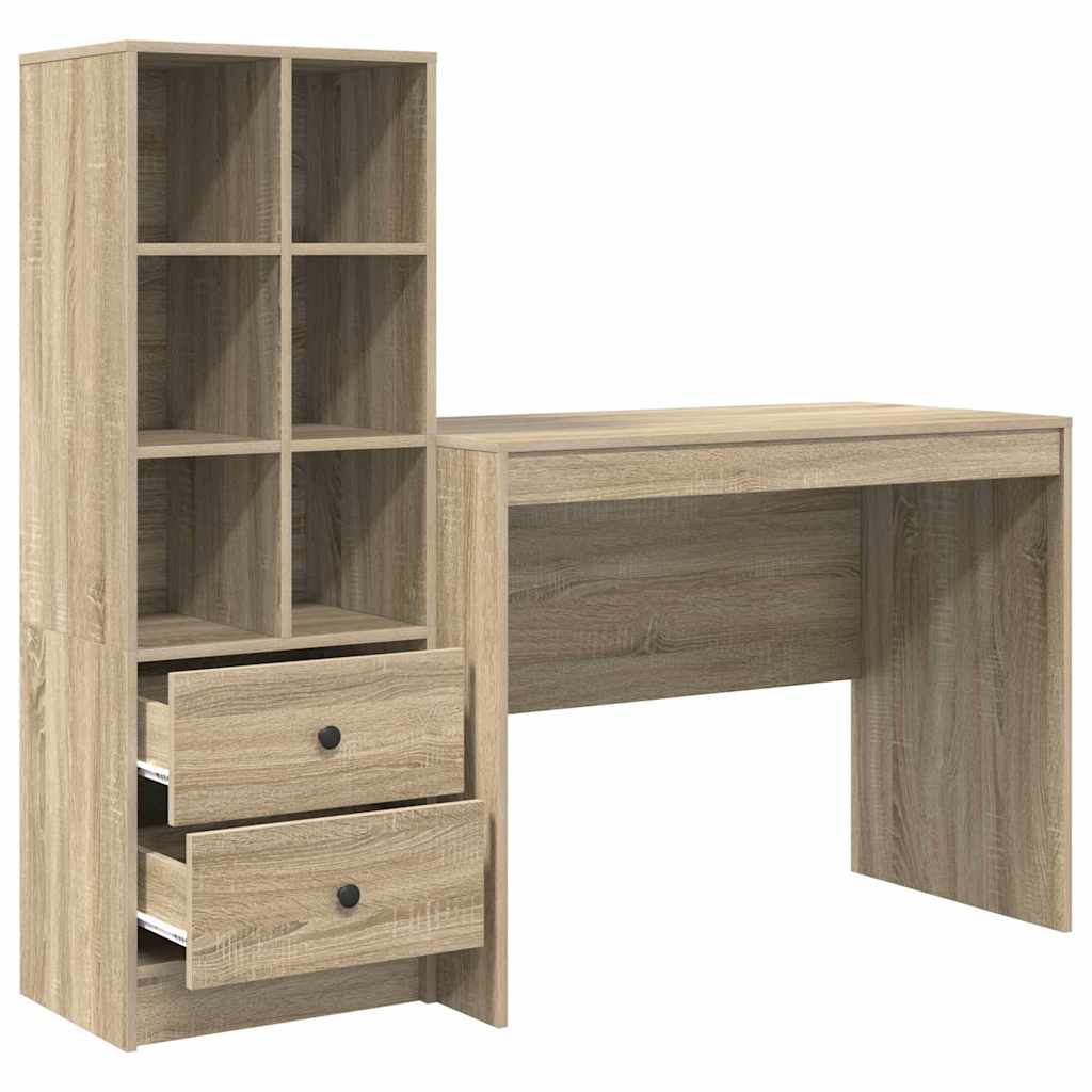 Desk with Drawer 2 pcs Sonoma Oak