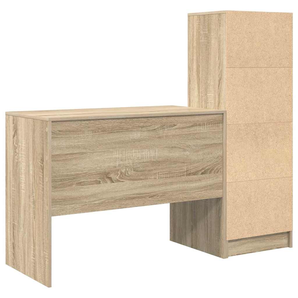 Desk with Drawer 2 pcs Sonoma Oak