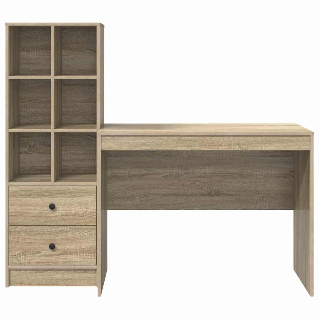 Desk with Drawer 2 pcs Sonoma Oak