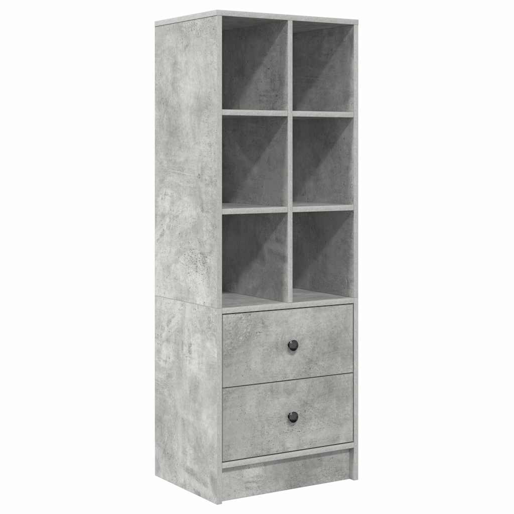 Desk with Drawer 2 pcs Concrete Grey
