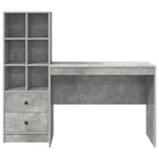 Desk with Drawer 2 pcs Concrete Grey