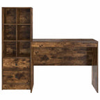 Desk with Drawer 2 pcs Smoked Oak