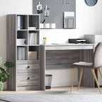 Desk with Drawer 2 pcs Grey Sonoma