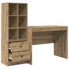 Desk with Drawer 2 pcs Artisan Oak