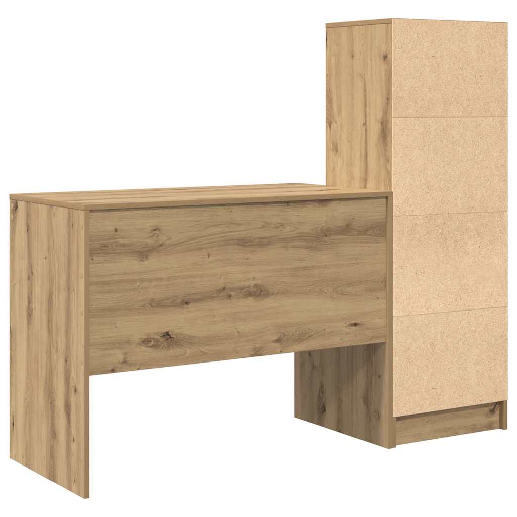 Desk with Drawer 2 pcs Artisan Oak