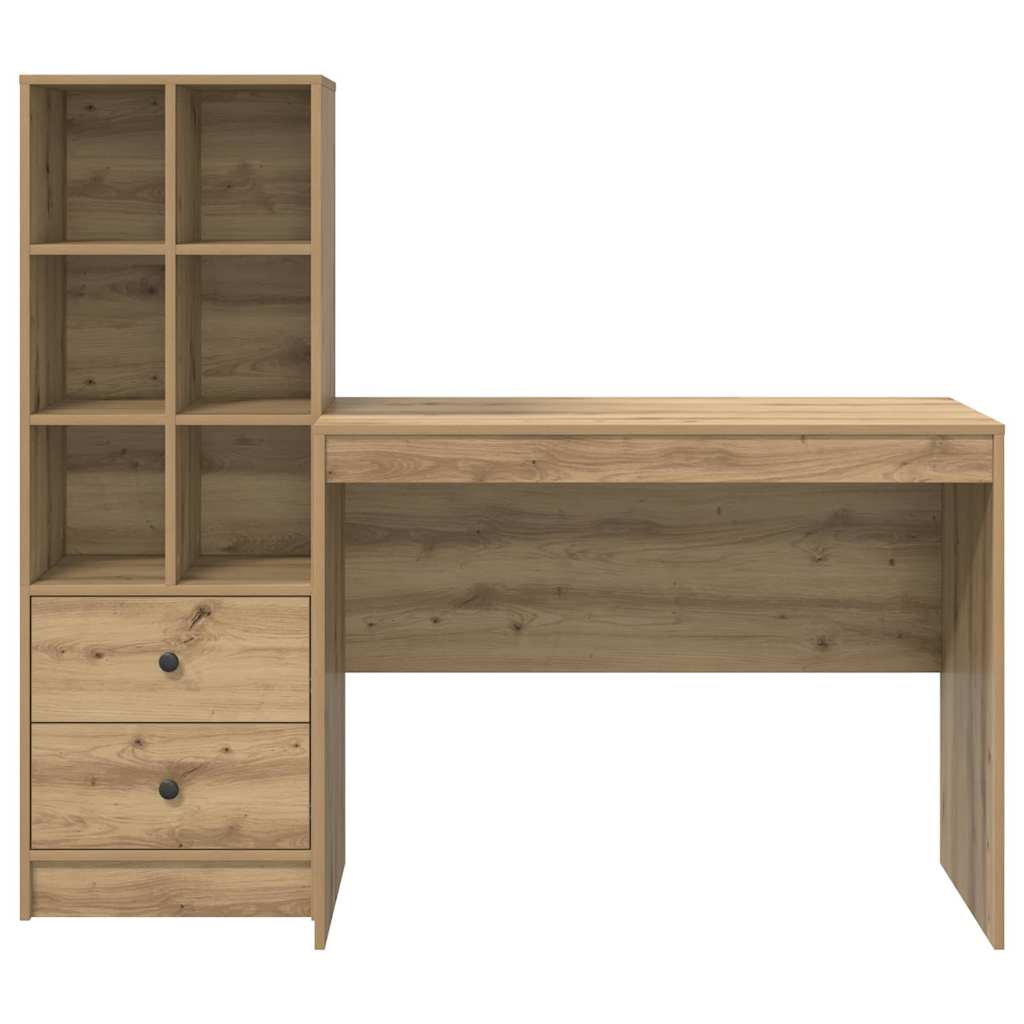Desk with Drawer 2 pcs Artisan Oak
