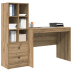 Desk with Drawer 2 pcs Artisan Oak