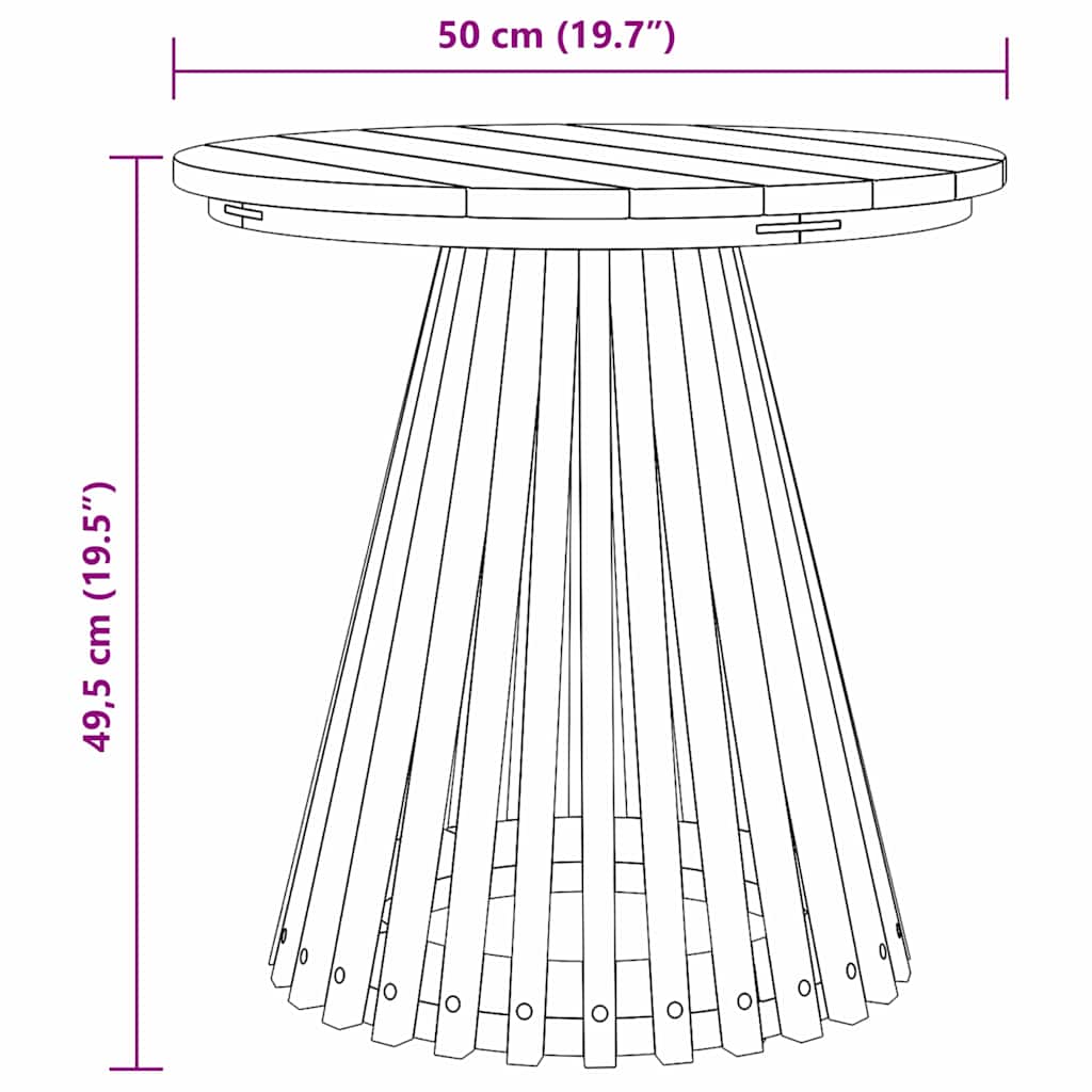Side Table Brown 50 x 50 x 49.5 cm Solid Teak Wood