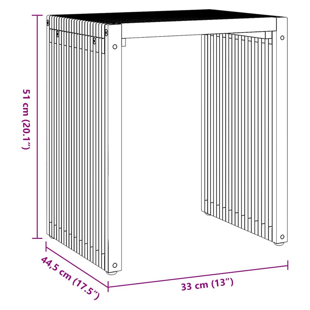 Garden Side Table 3 pcs Brown 33 x 44.5 x 51 cm Solid Teak Wood
