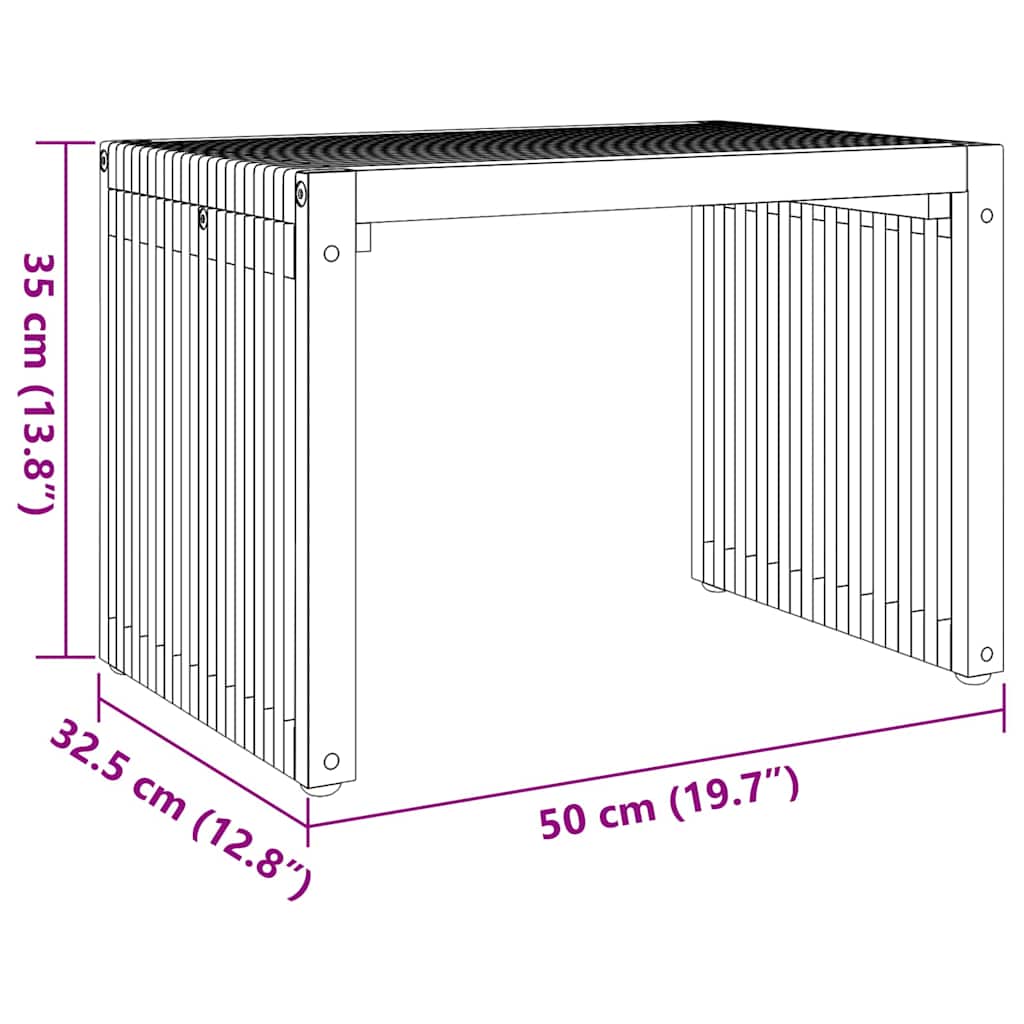Garden Side Table Brown 50 x 32.5 x 35 cm Solid Teak Wood