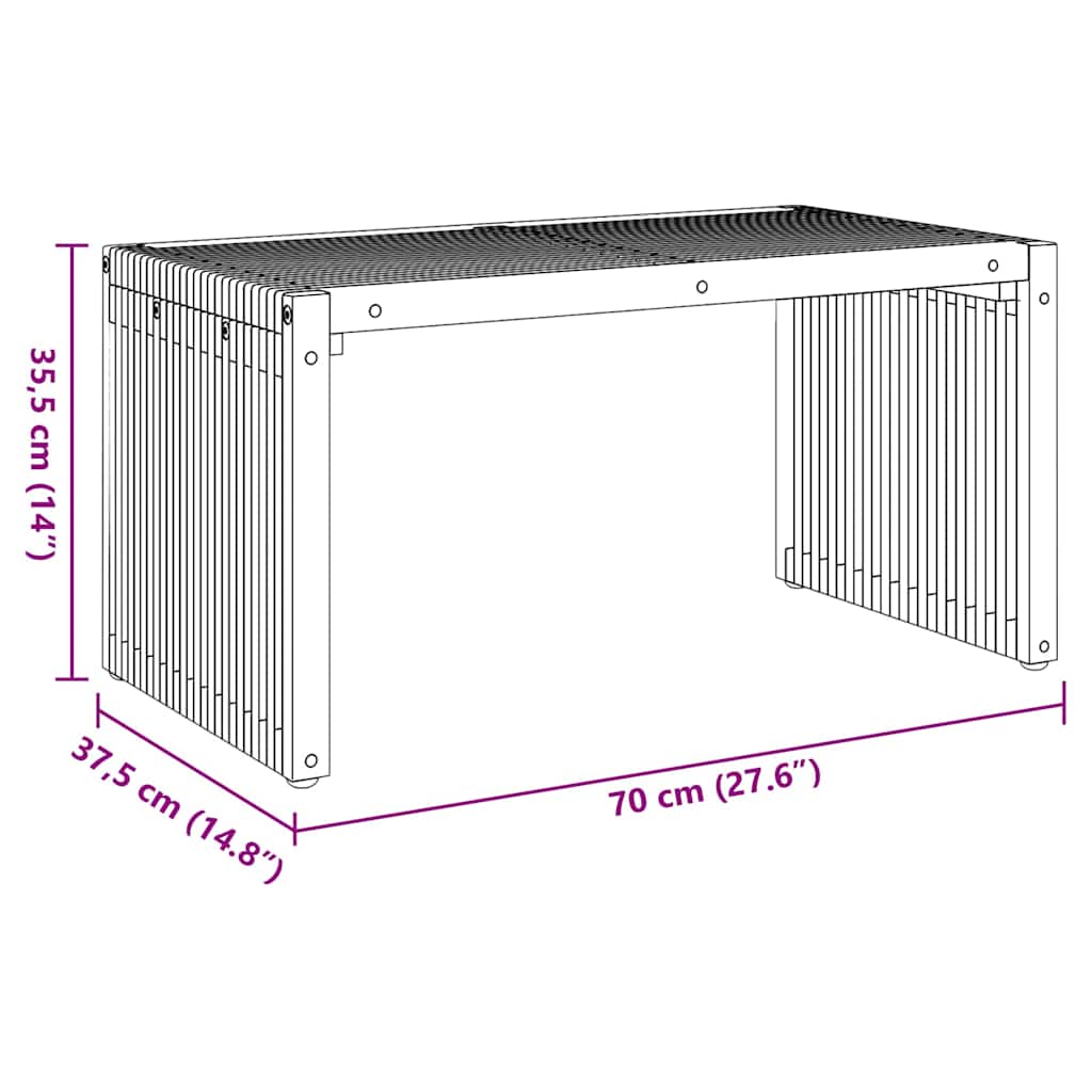 Garden Side Table Brown 70 x 37.5 x 35.5 cm Solid Teak Wood