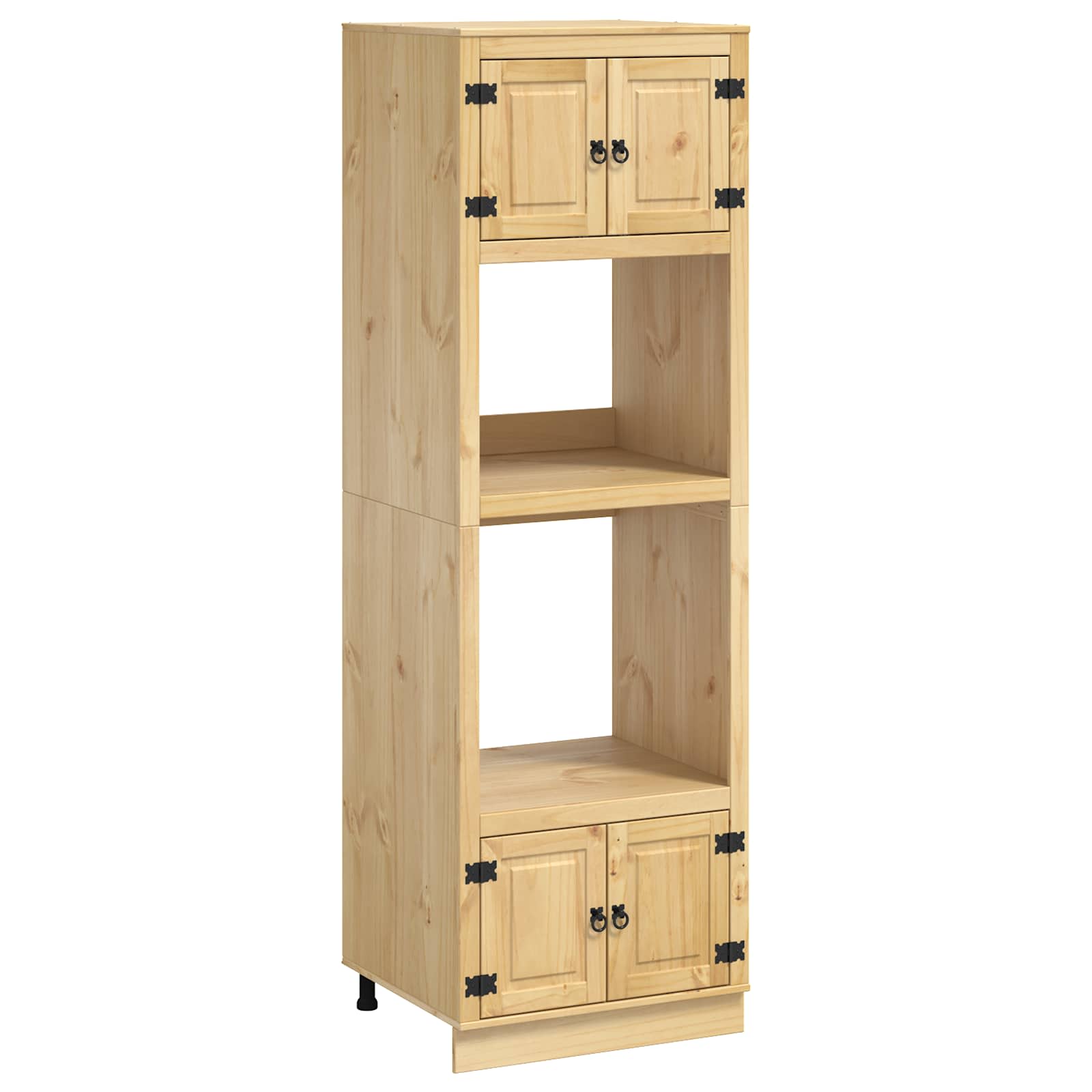 Cabinet with Shelf Honey 66 x 58 x 207 cm Solid Pine Wood