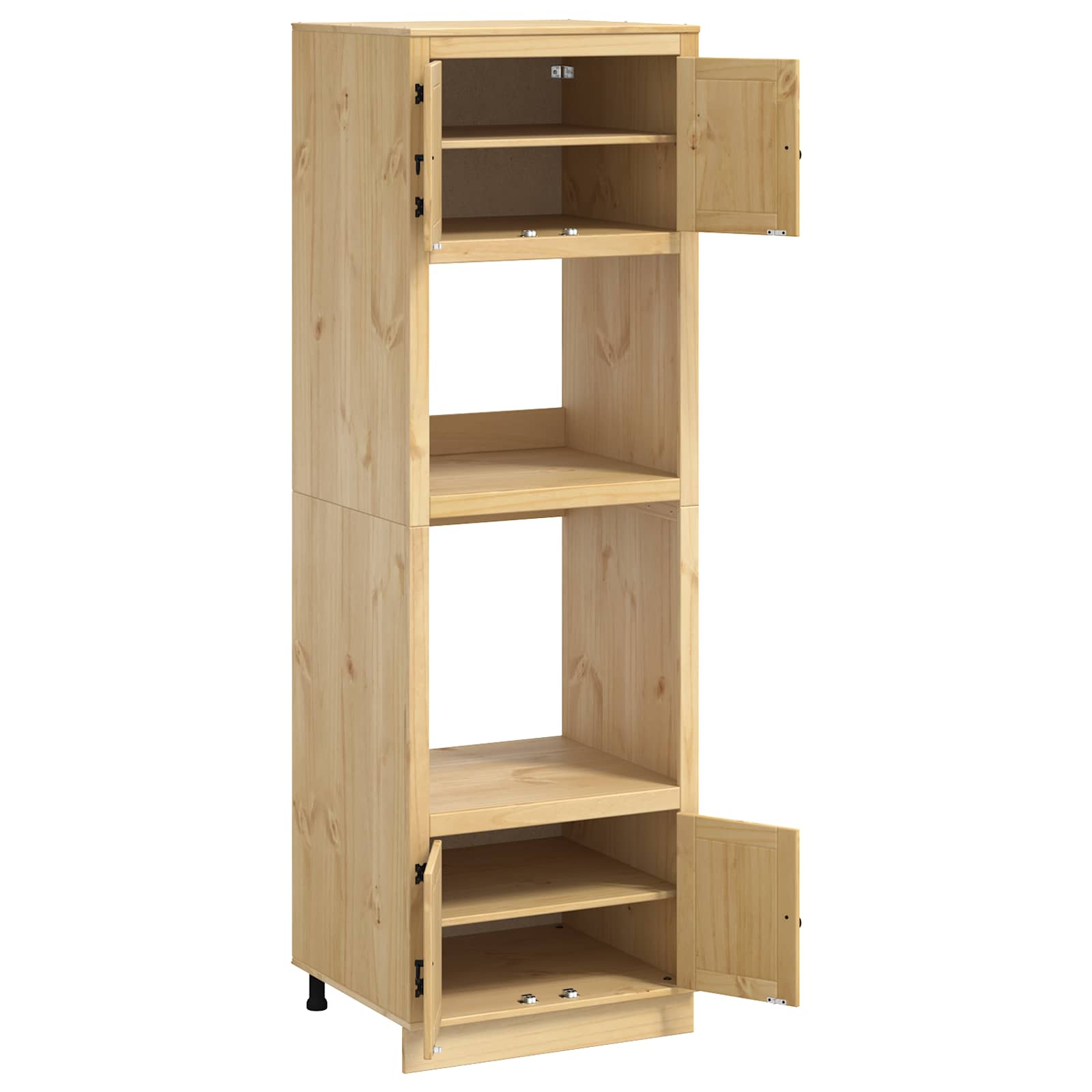 Cabinet with Shelf Honey 66 x 58 x 207 cm Solid Pine Wood