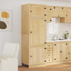 Cabinet with Shelf Honey 66 x 58.5 x 207 cm Solid Pine Wood