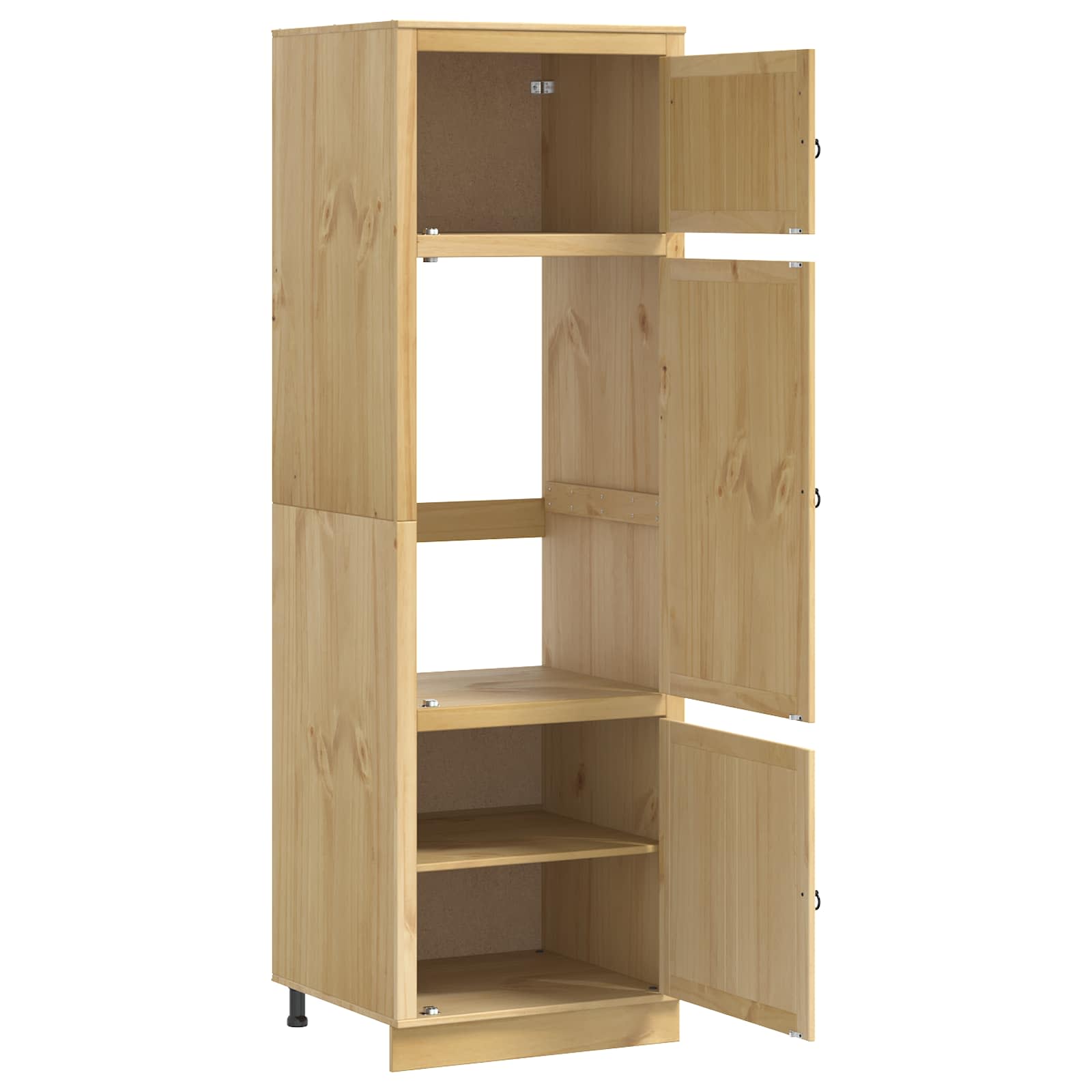 Cabinet with Shelf Honey 66 x 58.5 x 207 cm Solid Pine Wood