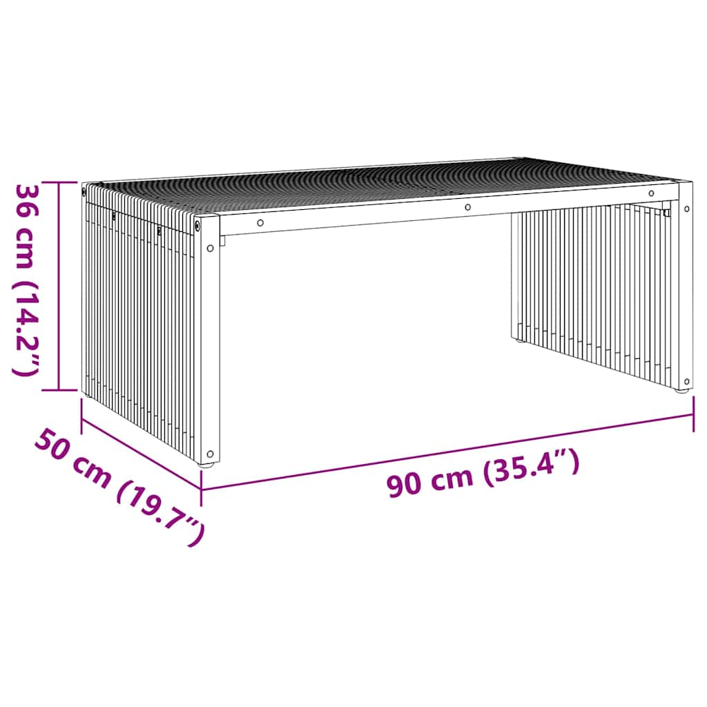 Garden Side Table Brown 90 x 50 x 36 cm Solid Teak Wood