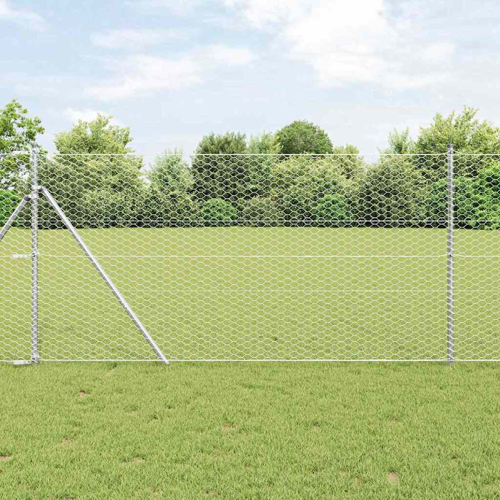 Hexagon Fence Silver 1.2 x 100 m Galvanised steel