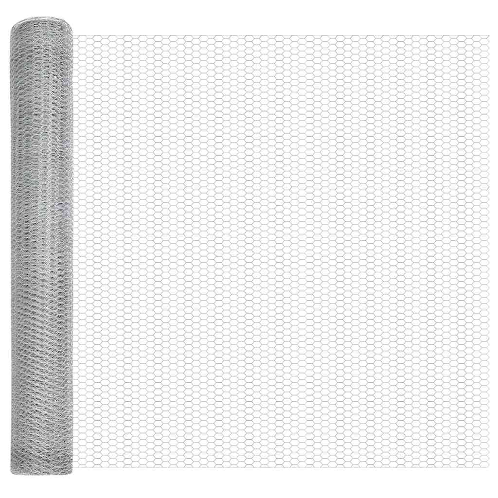 Hexagon Fence Silver 1.4 x 100 m Galvanised steel