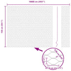 Hexagon Fence Silver 1.5 x 100 m Galvanised steel