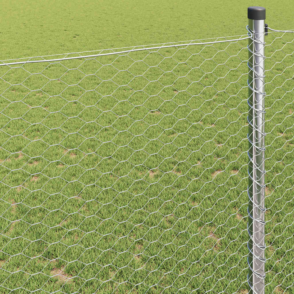 Hexagon Fence Silver 1.6 x 100 m Galvanised steel