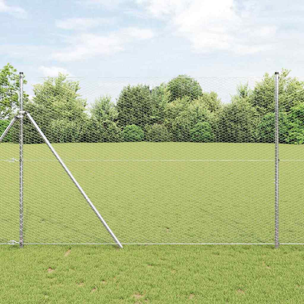 Hexagon Fence Silver 1.6 x 100 m Galvanised steel