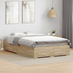 Bed Frame with Drawer Brown 120 x 200 cm Engineered Wood