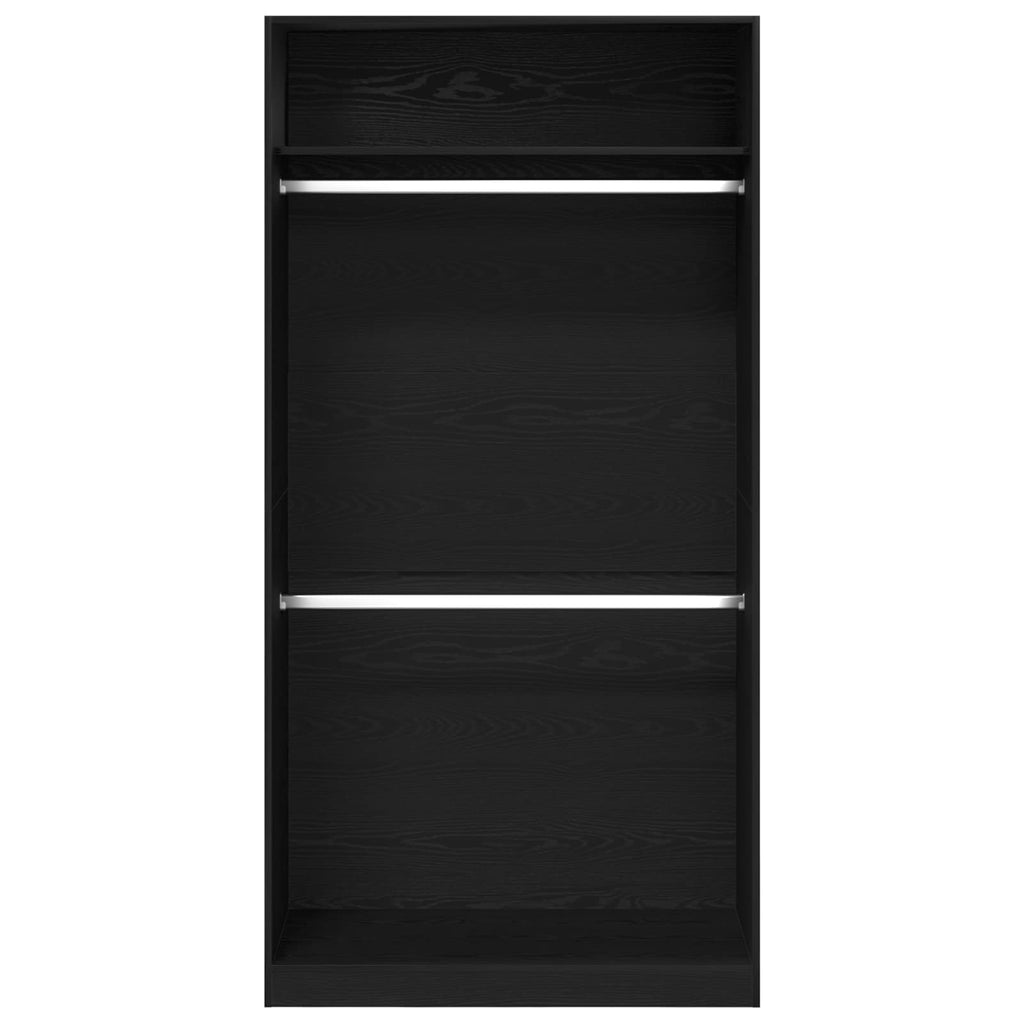 Wardrobe with Shelf Black Oak 100 x 50 x 200 cm Engineered Wood