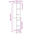 Wardrobe with Shelf Black Oak 30 x 50 x 200 cm Engineered Wood