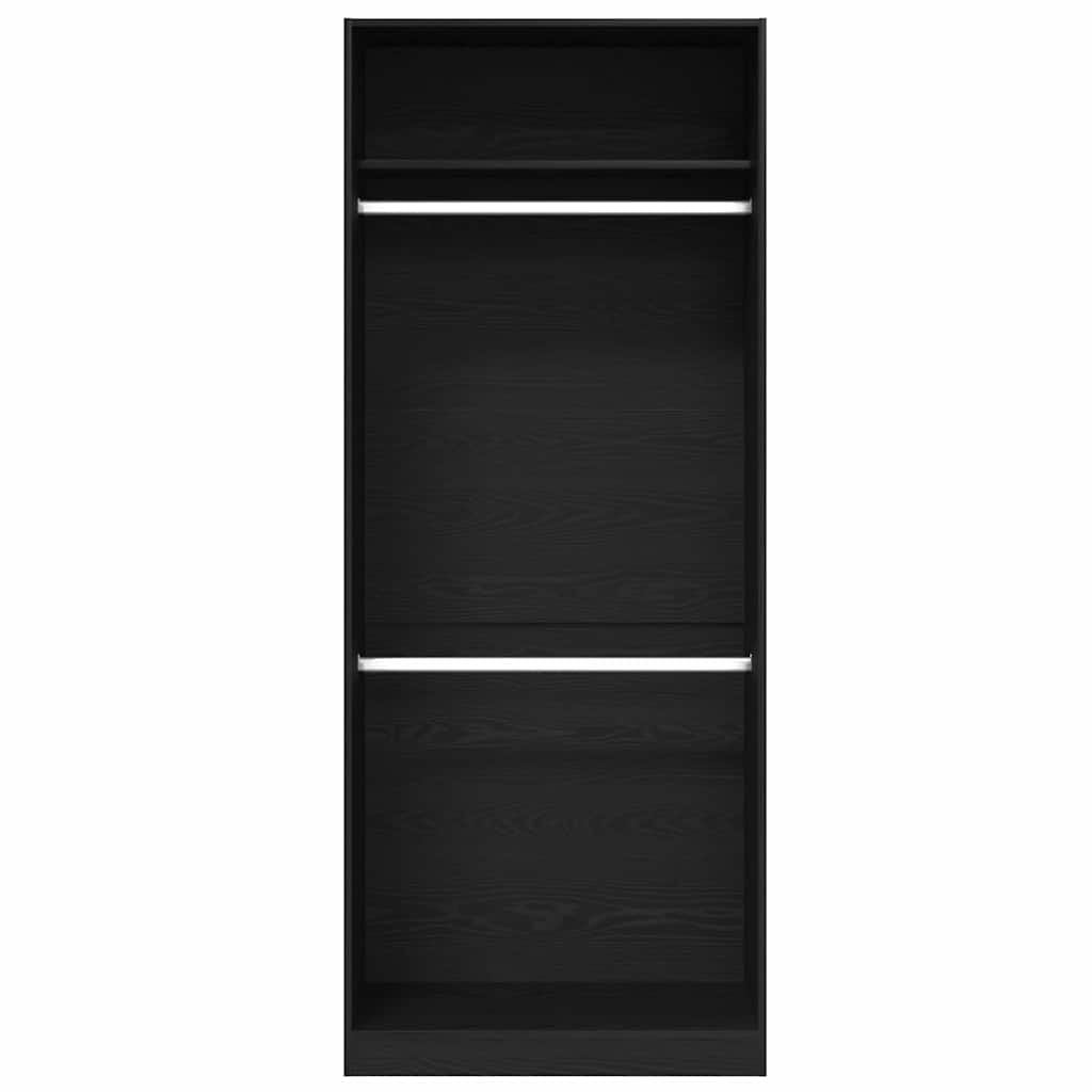 Wardrobe with Shelf Black Oak 80 x 50 x 200 cm Engineered Wood