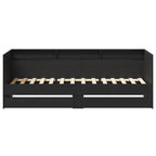 Day Bed with Drawer Grey 90 x 200 cm Engineered Wood