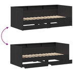 Day Bed with Drawer Grey 90 x 200 cm Engineered Wood