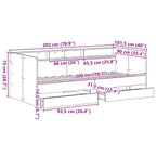 Day Bed with Drawer Grey 90 x 200 cm Engineered Wood