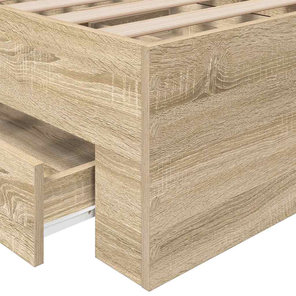 Bed Frame with Drawer Brown 90 x 190 cm Engineered Wood