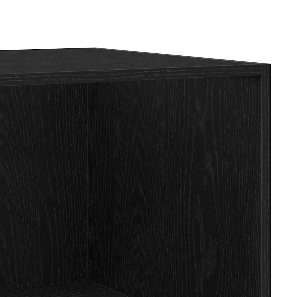Wardrobe with Shelf Black Oak 50 x 50 x 200 cm Engineered Wood