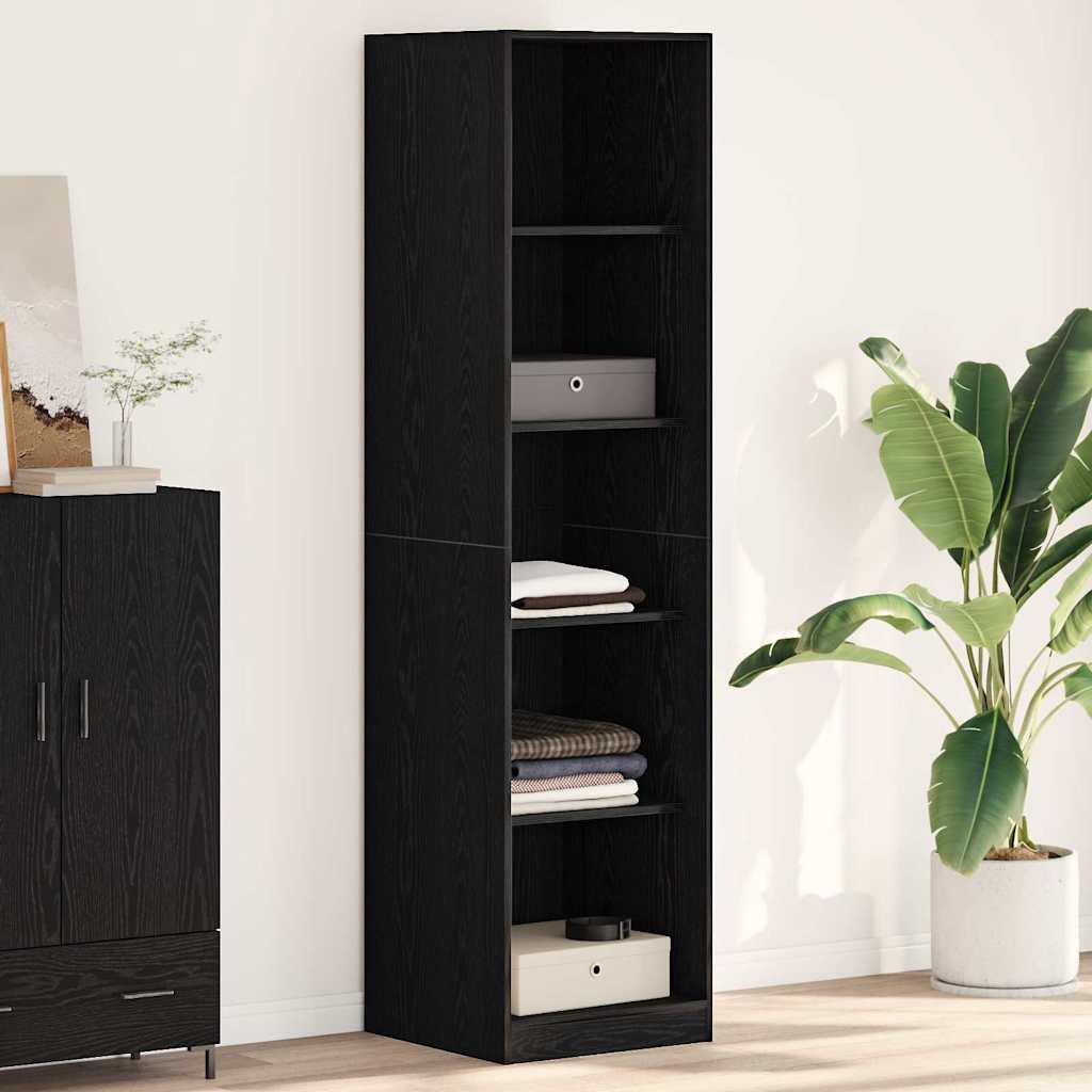 Wardrobe with Shelf Black Oak 50 x 50 x 200 cm Engineered Wood