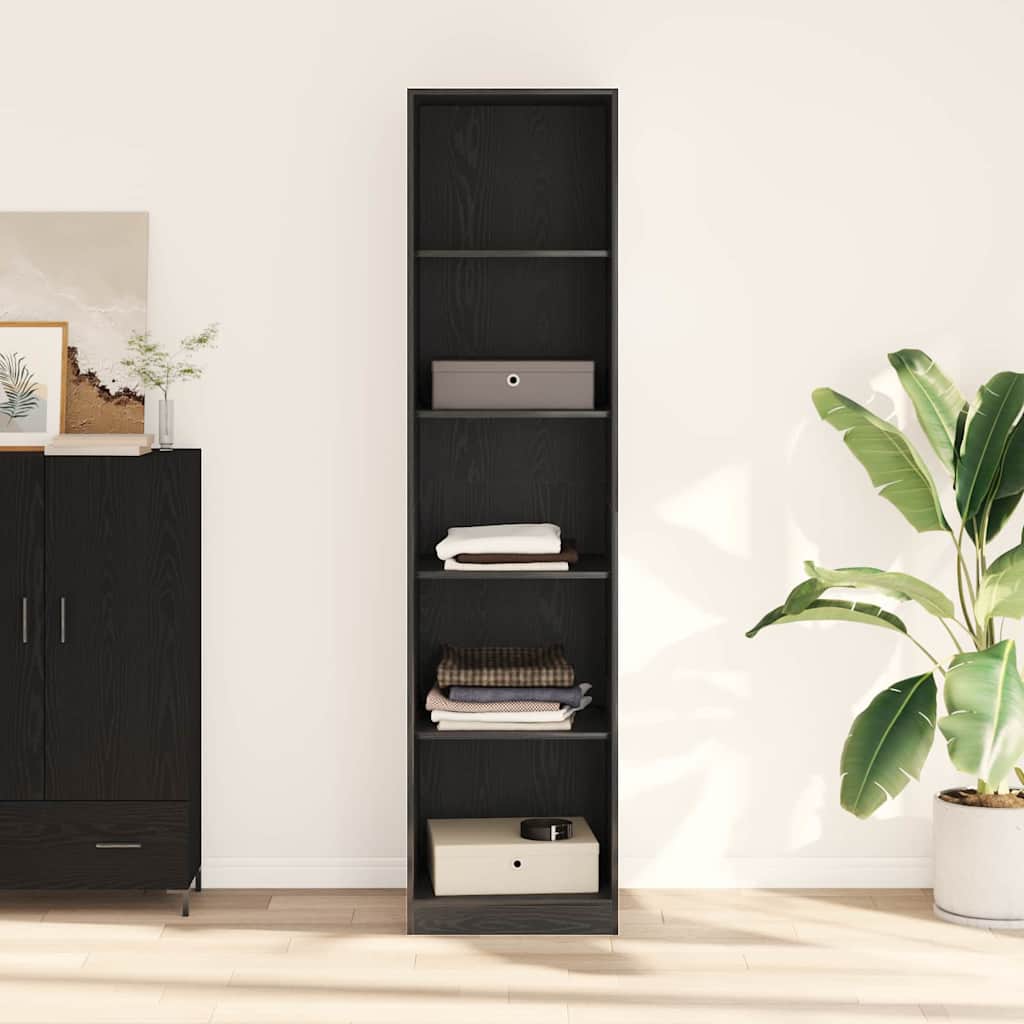Wardrobe with Shelf Black Oak 50 x 50 x 200 cm Engineered Wood