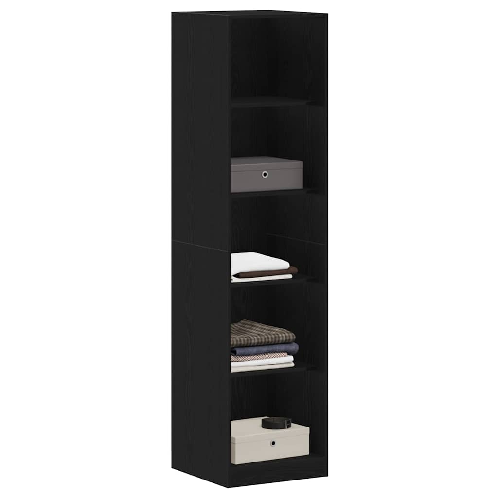 Wardrobe with Shelf Black Oak 50 x 50 x 200 cm Engineered Wood