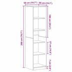 Wardrobe with Shelf Black Oak 50 x 50 x 200 cm Engineered Wood