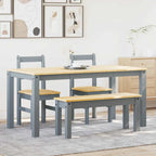4 Piece Dining Set Panama Grey Solid Wood Pine