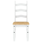 3 Piece Dining Set Panama White Solid Wood Pine