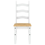 3 Piece Dining Set Panama White Solid Wood Pine