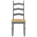 3 Piece Dining Set Panama Grey Solid Wood Pine